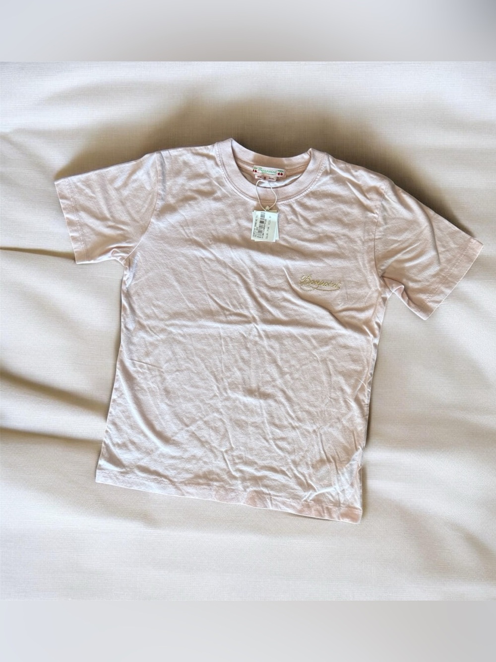NWT Bonpoint Paris Logo T-Shirt Light Pink 8Y